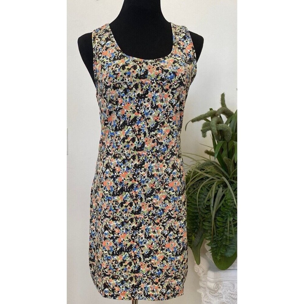 New Marilyn Monroe Multicolor Racerback‎ Cutout Body Con Tank Dress Size L